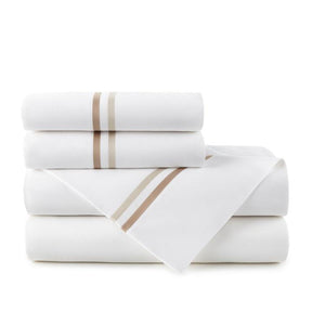 Duo Striped Sateen Flat Sheet Set